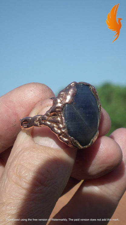 Blue sapphire ring // Copper sapphire ring