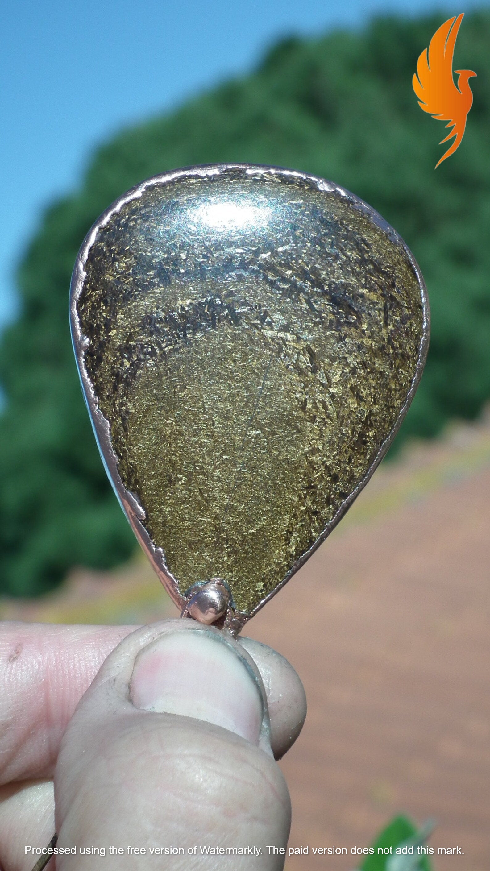 Bronzite necklage // Electroformed Copper