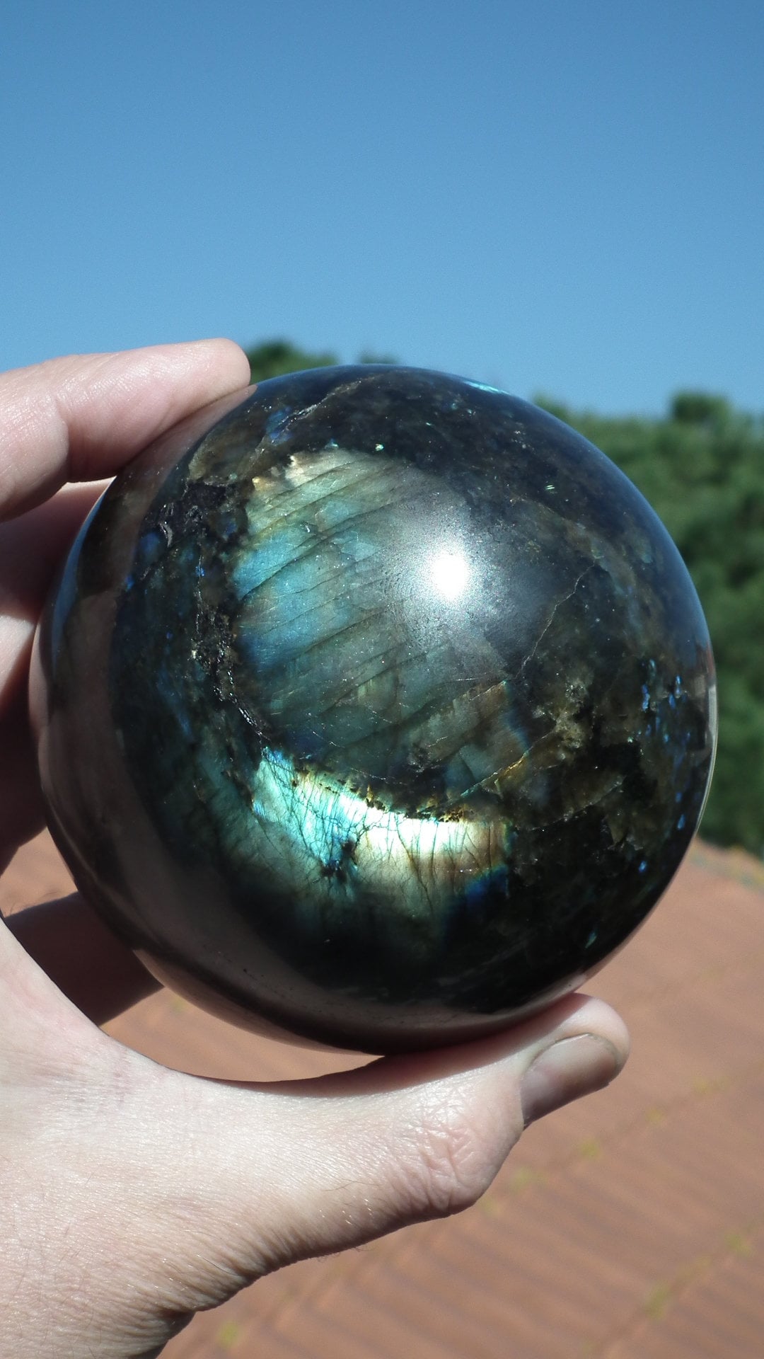 93mm Labradorite sphere from Madagaskar