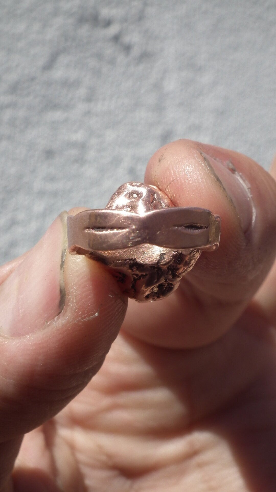 Electroformed Copper celestite ring / Celestite crystal