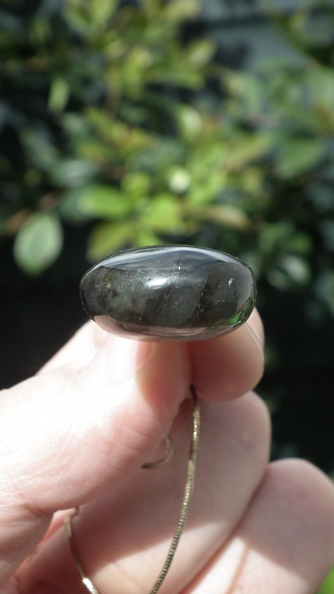 Labradorite necklace with silver plated bail