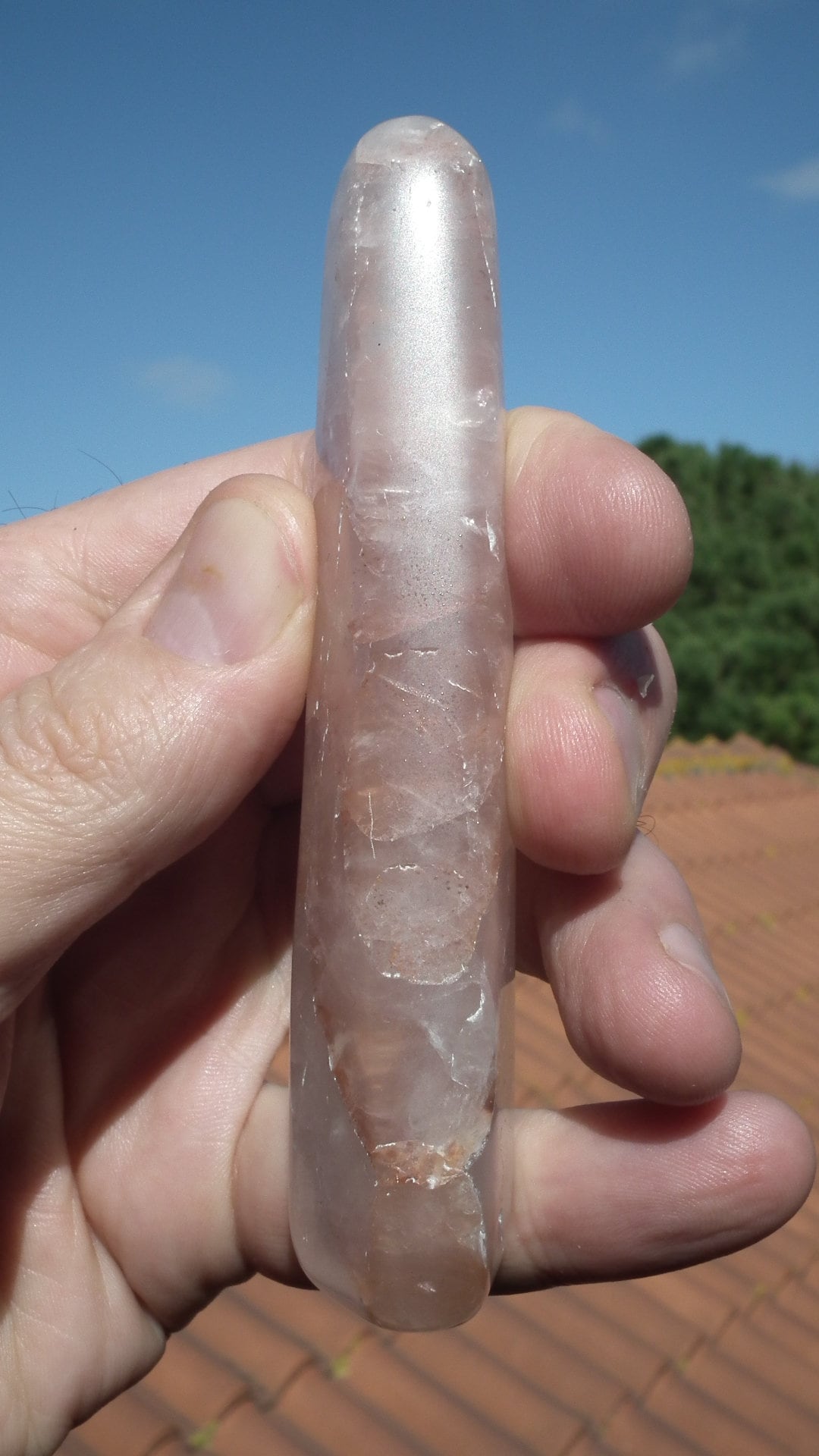 Red hematoid quartz // golden healer quartz