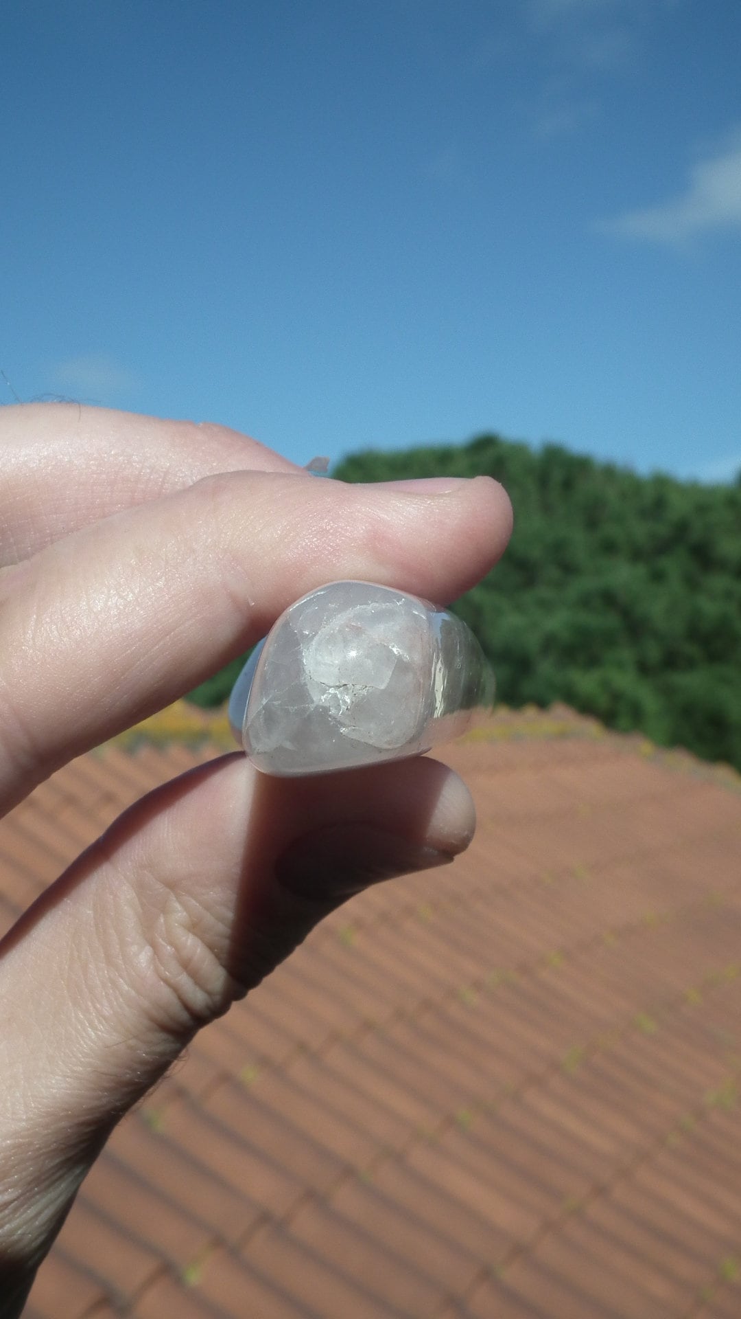 Red hematoid quartz // golden healer quartz