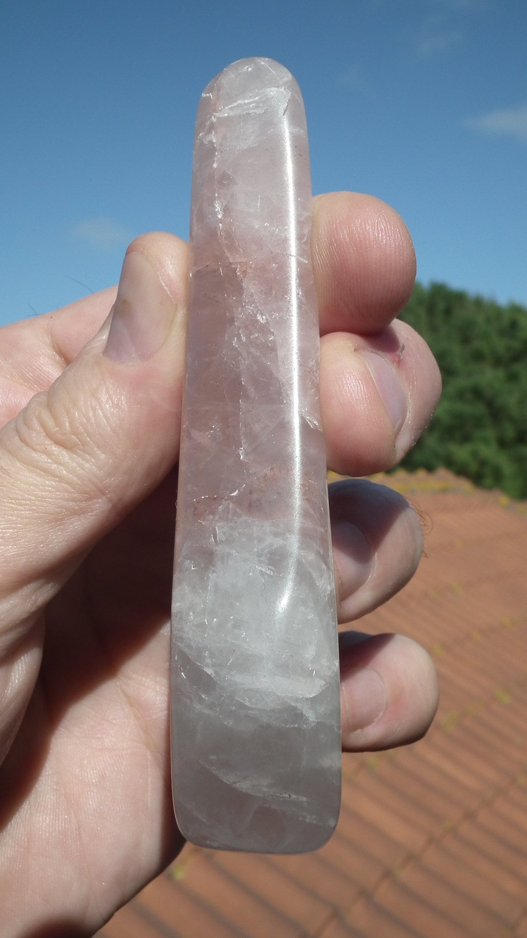 Red hematoid quartz // golden healer quartz