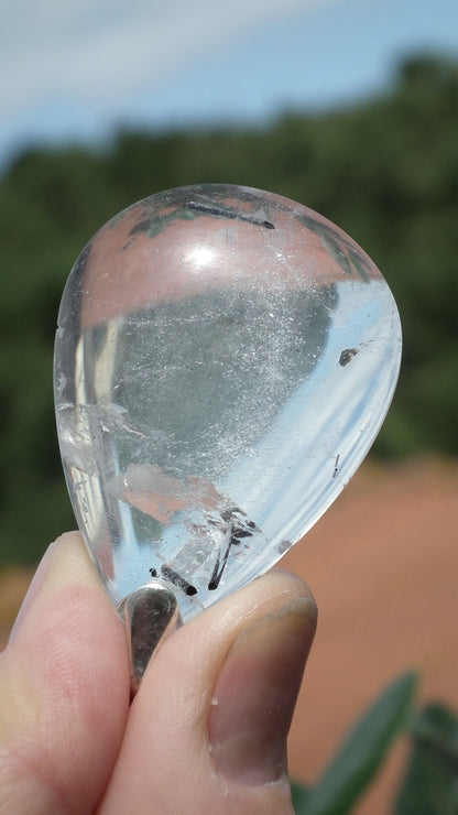 Rutilated quartz pendant sterling silver bail
