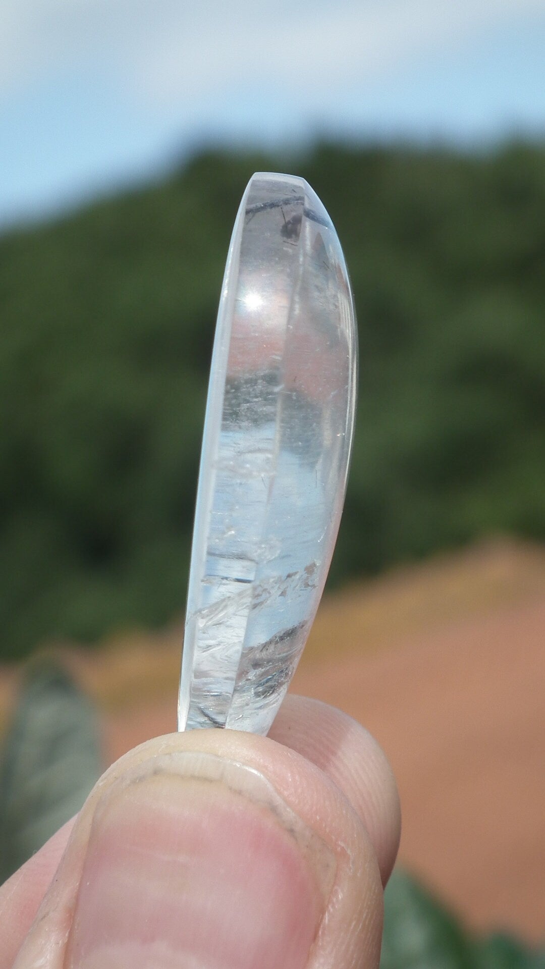 Rutilated quartz pendant sterling silver bail